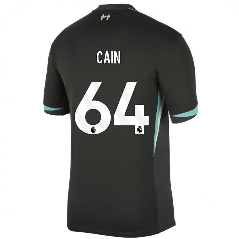 Danxen Mænd Jake Cain #64 Sort Antracit Hvid Udebane Spillertrøjer 2024/25 Trøje T-Shirt