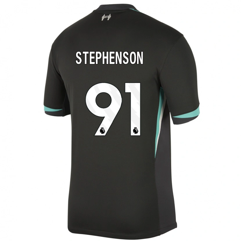 Danxen Mænd Luca Stephenson #91 Sort Antracit Hvid Udebane Spillertrøjer 2024/25 Trøje T-Shirt