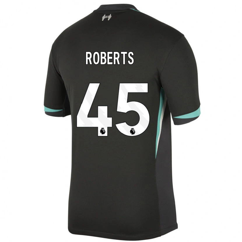 Danxen Mænd Iwan Roberts #45 Sort Antracit Hvid Udebane Spillertrøjer 2024/25 Trøje T-Shirt
