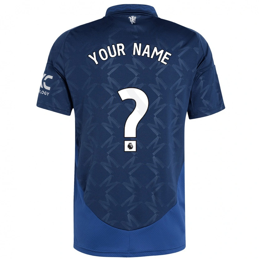 Danxen Mænd Dit Navn #0 Indigo Udebane Spillertrøjer 2024/25 Trøje T-Shirt