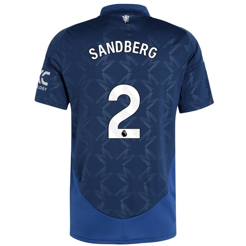 Danxen Mænd Anna Sandberg #2 Indigo Udebane Spillertrøjer 2024/25 Trøje T-Shirt