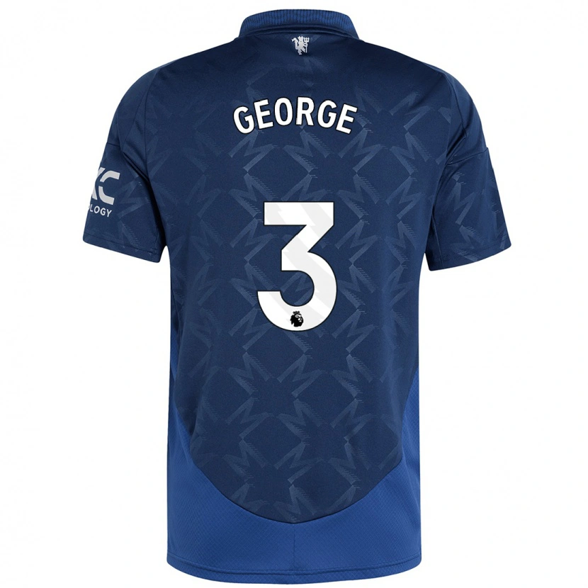 Danxen Mænd Gabby George #3 Indigo Udebane Spillertrøjer 2024/25 Trøje T-Shirt