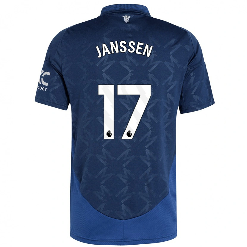Danxen Mænd Dominique Janssen #17 Indigo Udebane Spillertrøjer 2024/25 Trøje T-Shirt