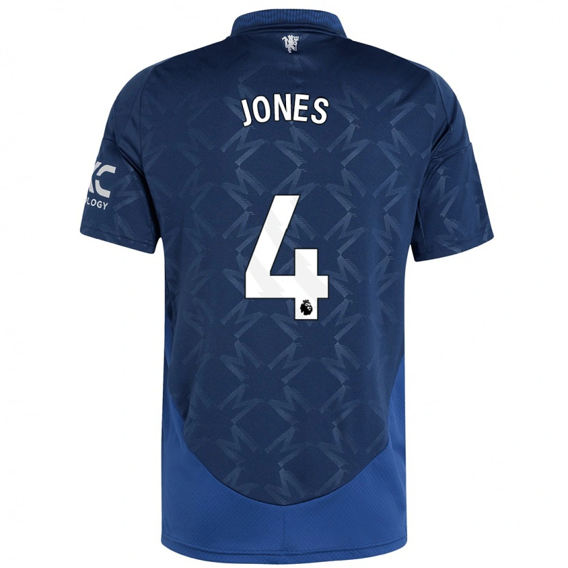 Danxen Mænd Phil Jones #4 Indigo Udebane Spillertrøjer 2024/25 Trøje T-Shirt