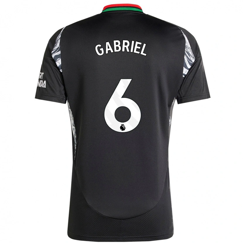 Danxen Mænd Gabriel Magalhães #6 Sort Udebane Spillertrøjer 2024/25 Trøje T-Shirt