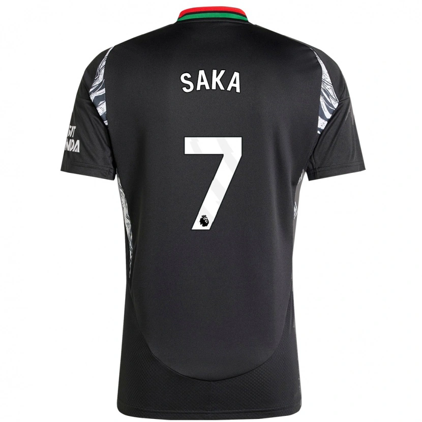 Danxen Mænd Bukayo Saka #7 Sort Udebane Spillertrøjer 2024/25 Trøje T-Shirt