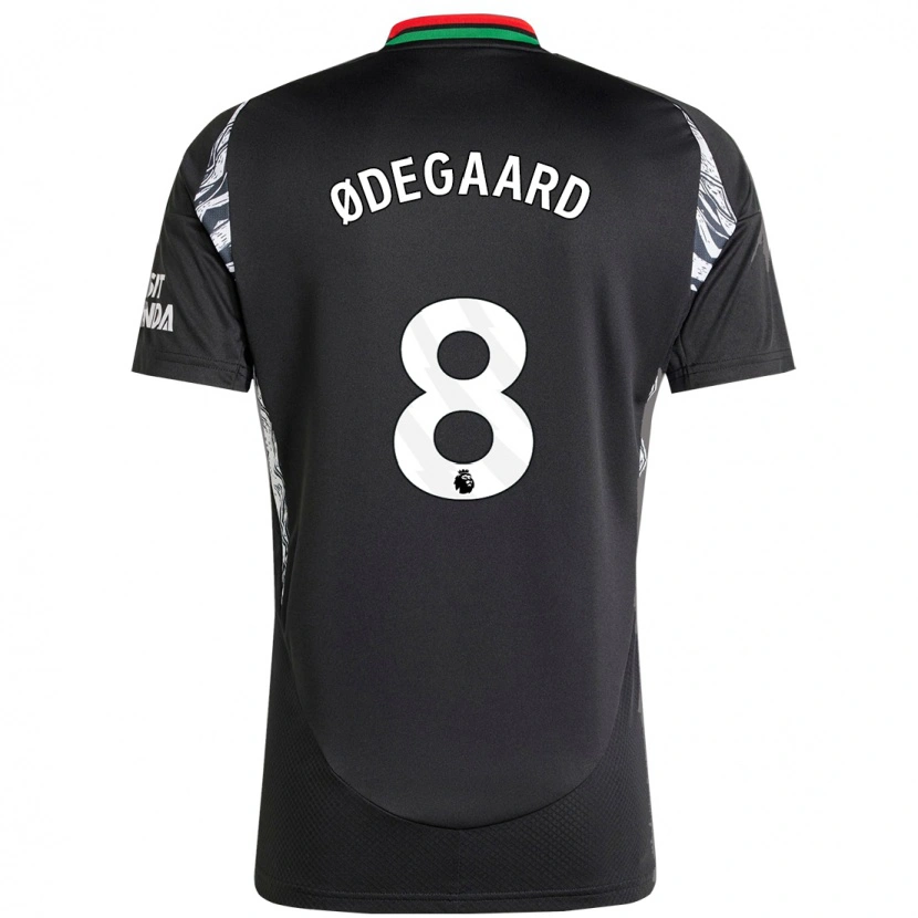 Danxen Mænd Martin Ødegaard #8 Sort Udebane Spillertrøjer 2024/25 Trøje T-Shirt