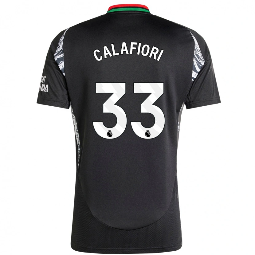 Danxen Mænd Riccardo Calafiori #33 Sort Udebane Spillertrøjer 2024/25 Trøje T-Shirt