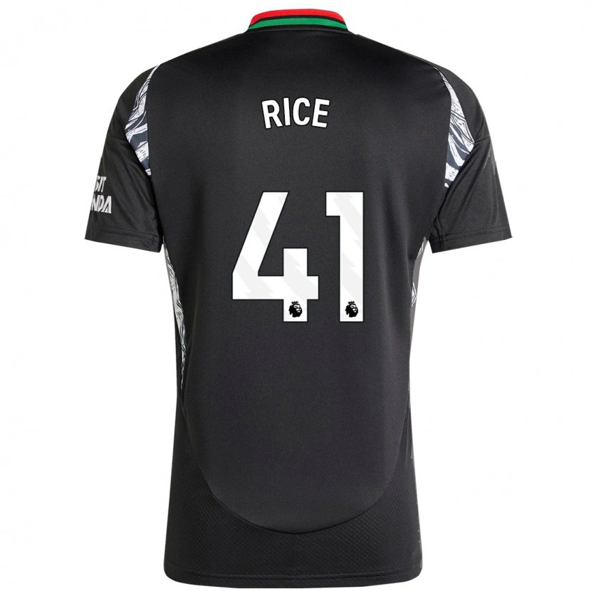 Danxen Mænd Declan Rice #41 Sort Udebane Spillertrøjer 2024/25 Trøje T-Shirt