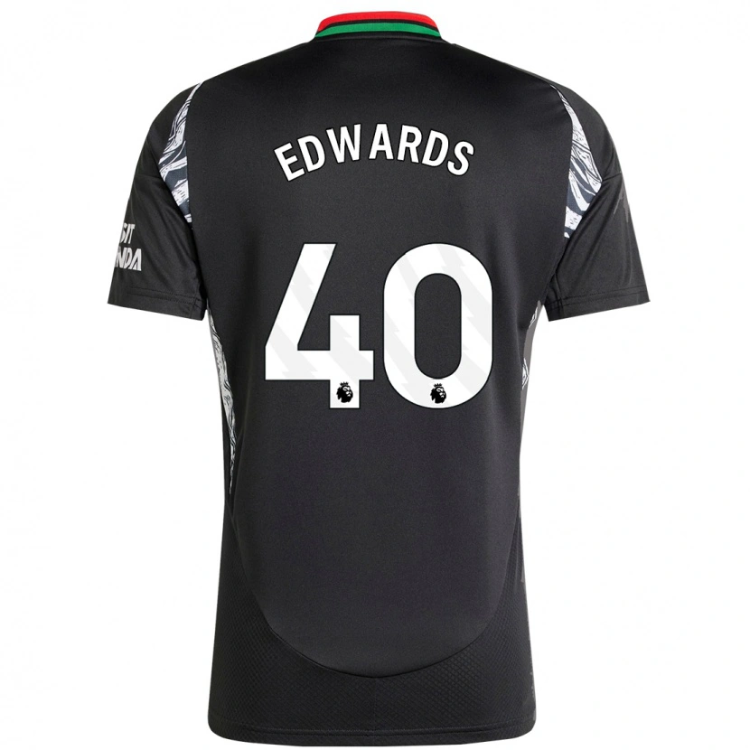 Danxen Mænd Khayon Edwards #40 Sort Udebane Spillertrøjer 2024/25 Trøje T-Shirt