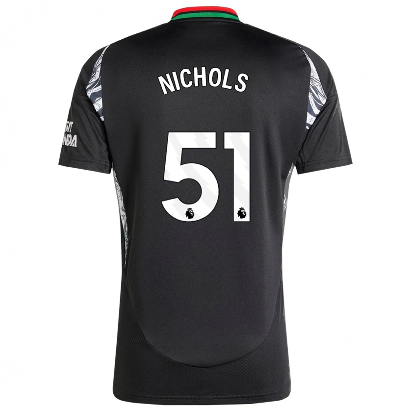 Danxen Mænd Josh Nichols #51 Sort Udebane Spillertrøjer 2024/25 Trøje T-Shirt