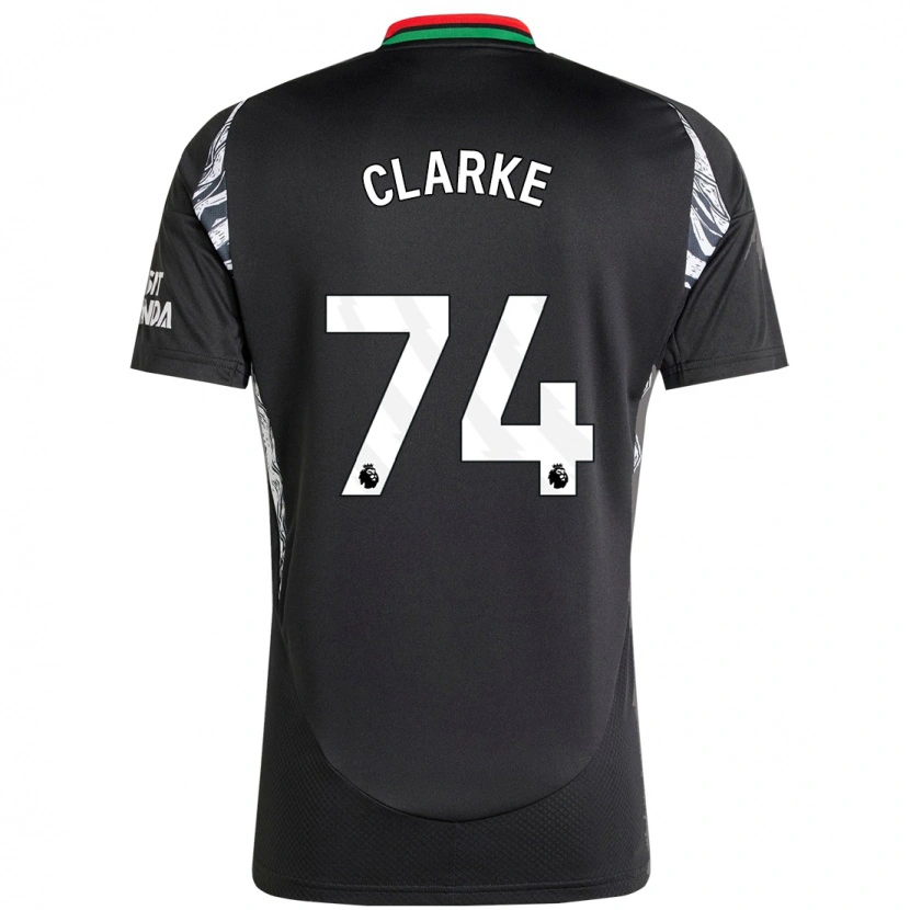 Danxen Mænd Brayden Clarke #74 Sort Udebane Spillertrøjer 2024/25 Trøje T-Shirt