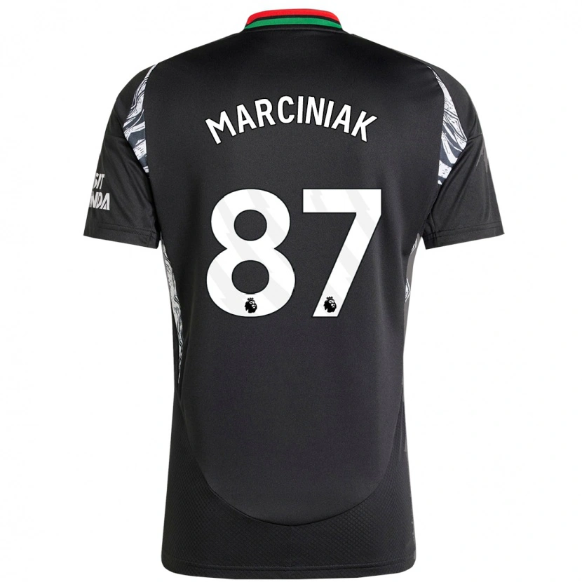 Danxen Mænd Alex Marciniak #87 Sort Udebane Spillertrøjer 2024/25 Trøje T-Shirt