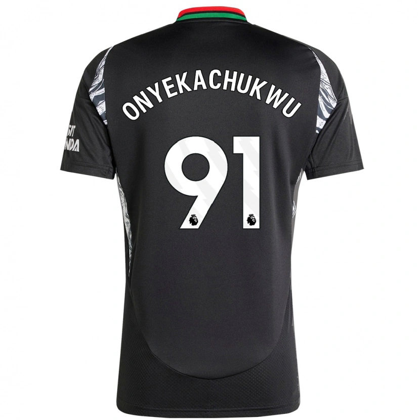 Danxen Mænd Samuel Onyekachukwu #91 Sort Udebane Spillertrøjer 2024/25 Trøje T-Shirt