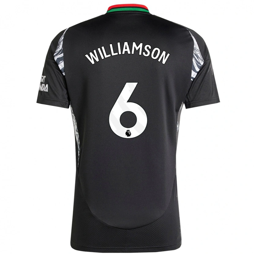 Danxen Mænd Leah Williamson #6 Sort Udebane Spillertrøjer 2024/25 Trøje T-Shirt