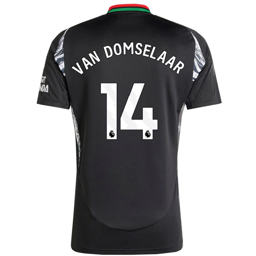 Danxen Mænd Daphne Van Domselaar #14 Sort Udebane Spillertrøjer 2024/25 Trøje T-Shirt