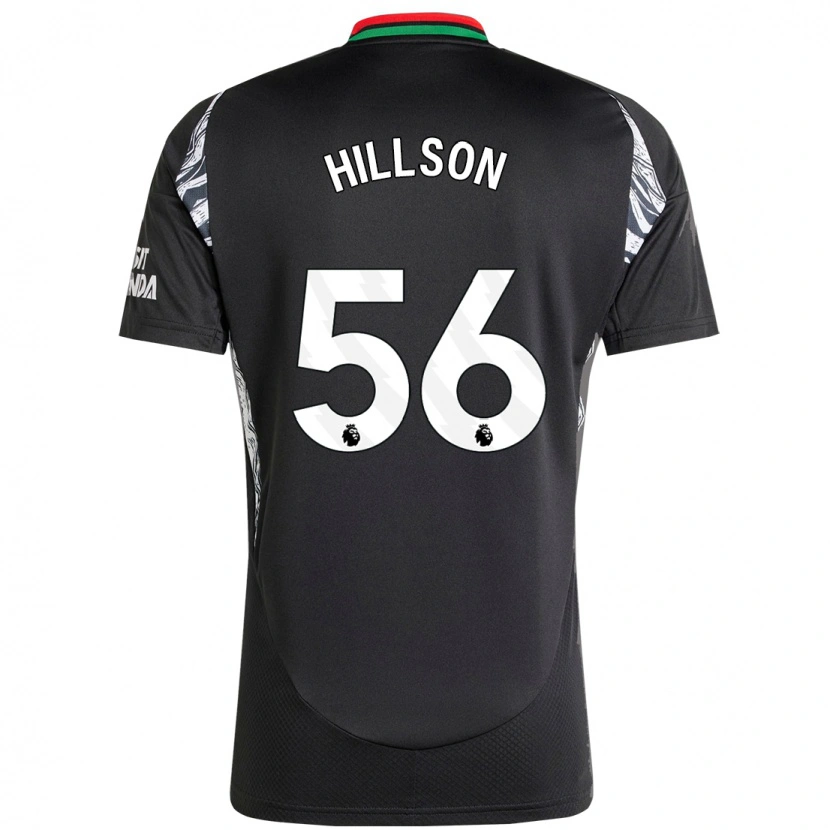 Danxen Mænd James Hillson #56 Sort Udebane Spillertrøjer 2024/25 Trøje T-Shirt