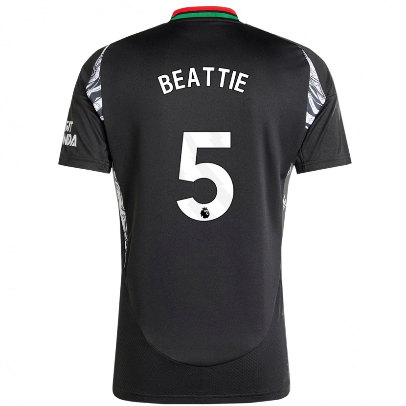 Danxen Mænd Jen Beattie #5 Sort Udebane Spillertrøjer 2024/25 Trøje T-Shirt