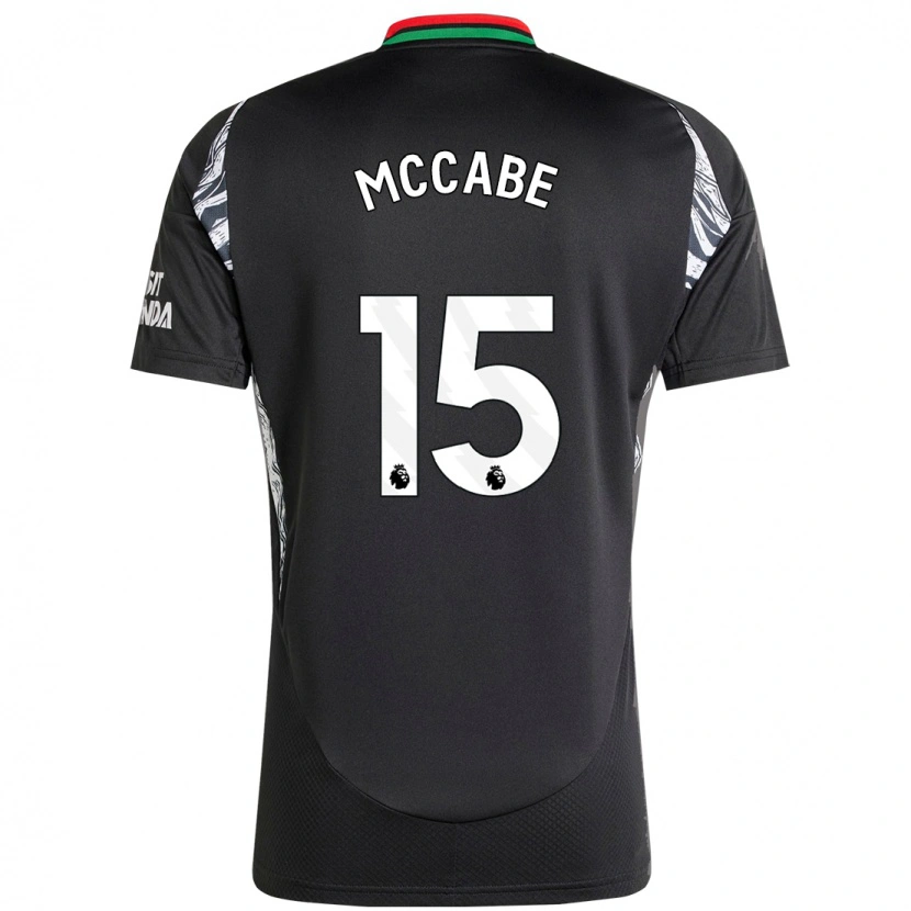 Danxen Mænd Katie Mccabe #15 Sort Udebane Spillertrøjer 2024/25 Trøje T-Shirt
