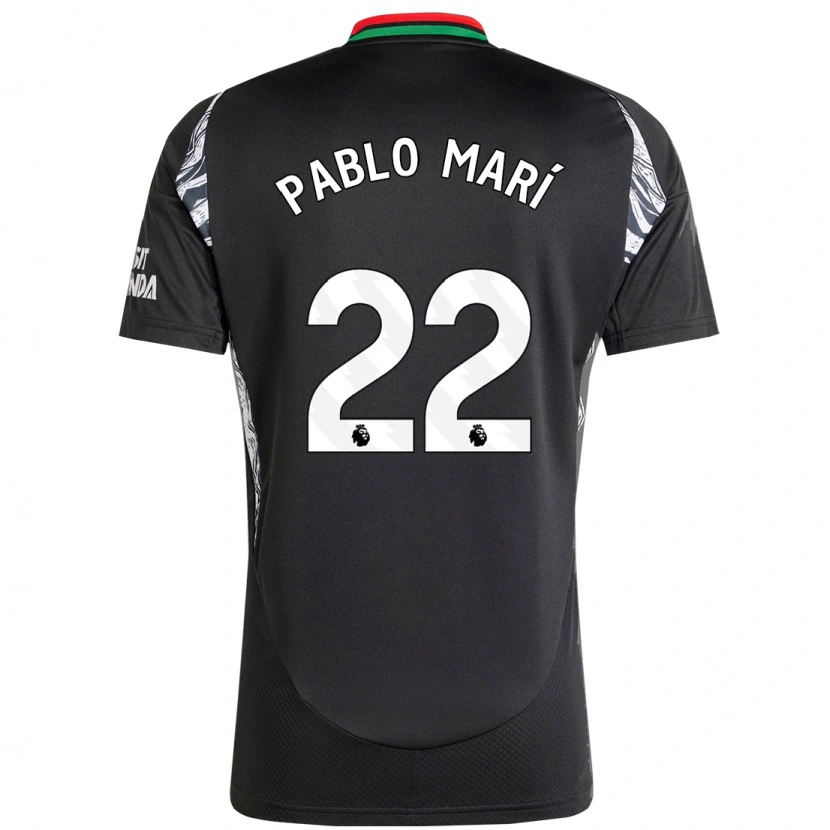 Danxen Mænd Pablo Mari #22 Sort Udebane Spillertrøjer 2024/25 Trøje T-Shirt