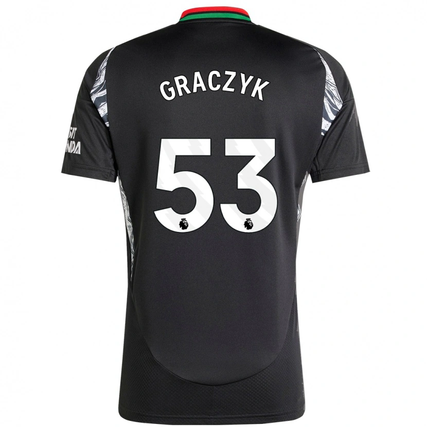 Danxen Mænd Hubert Graczyk #53 Sort Udebane Spillertrøjer 2024/25 Trøje T-Shirt