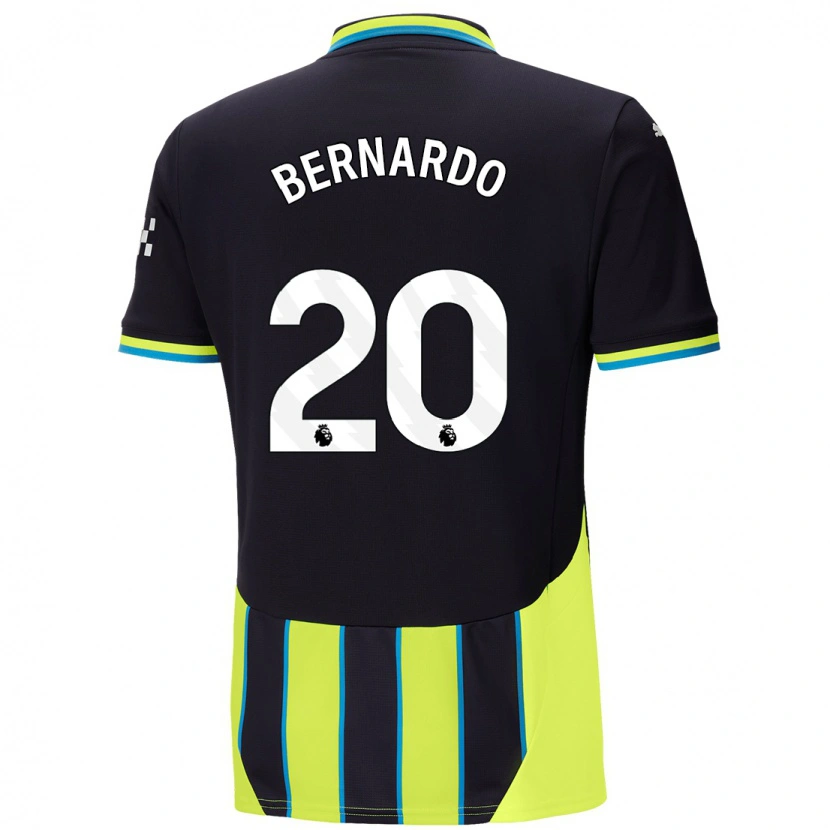 Danxen Mænd Bernardo Silva #20 Blå Gul Udebane Spillertrøjer 2024/25 Trøje T-Shirt