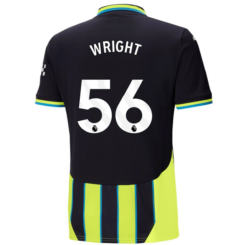 Danxen Mænd Jacob Wright #56 Blå Gul Udebane Spillertrøjer 2024/25 Trøje T-Shirt