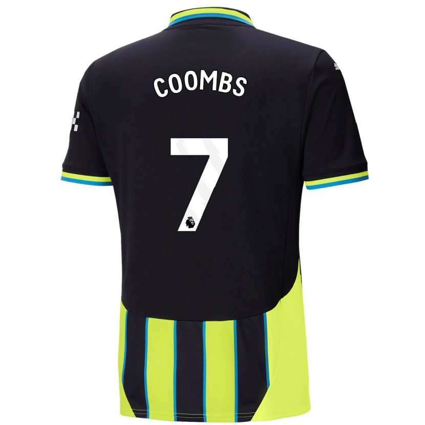 Danxen Mænd Laura Coombs #7 Blå Gul Udebane Spillertrøjer 2024/25 Trøje T-Shirt