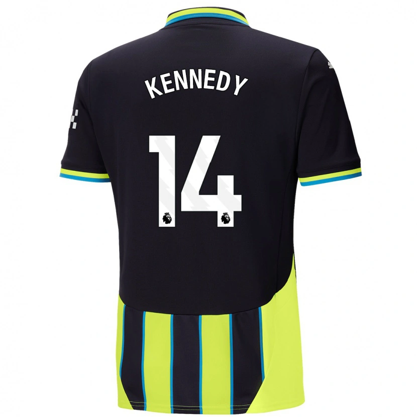 Danxen Mænd Alanna Kennedy #14 Blå Gul Udebane Spillertrøjer 2024/25 Trøje T-Shirt