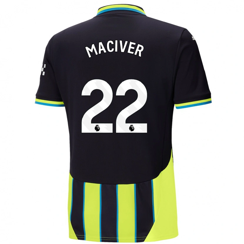 Danxen Mænd Sandy Maciver #22 Blå Gul Udebane Spillertrøjer 2024/25 Trøje T-Shirt