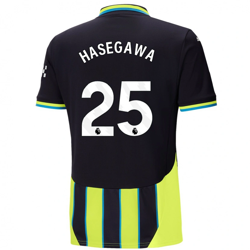 Danxen Mænd Yui Hasegawa #25 Blå Gul Udebane Spillertrøjer 2024/25 Trøje T-Shirt