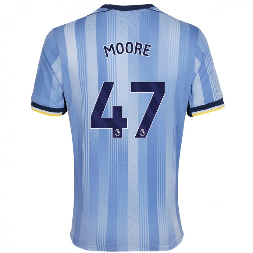 Danxen Mænd Mikey Moore #47 Lyseblå Udebane Spillertrøjer 2024/25 Trøje T-Shirt
