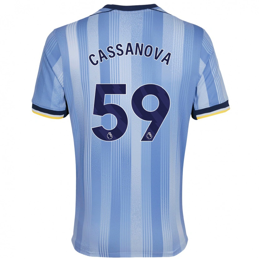 Danxen Mænd Dante Cassanova #59 Lyseblå Udebane Spillertrøjer 2024/25 Trøje T-Shirt