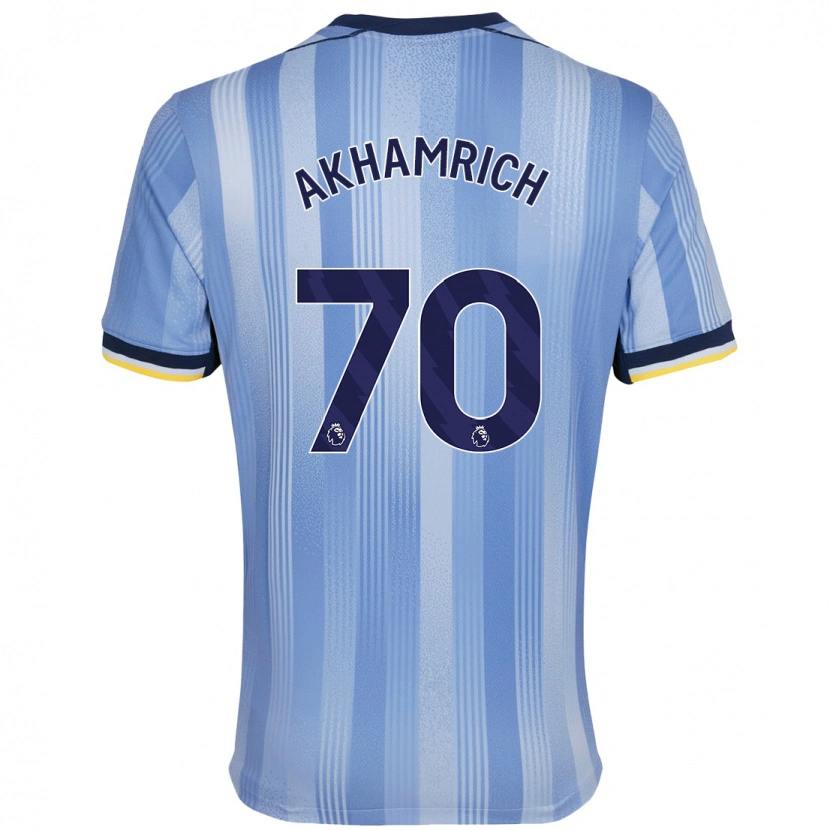 Danxen Mænd Yusuf Akhamrich #70 Lyseblå Udebane Spillertrøjer 2024/25 Trøje T-Shirt