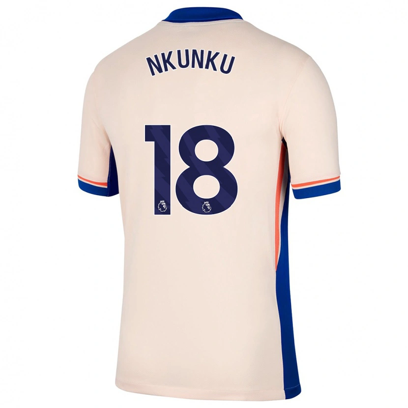 Danxen Mænd Christopher Nkunku #18 Lys Beige Udebane Spillertrøjer 2024/25 Trøje T-Shirt