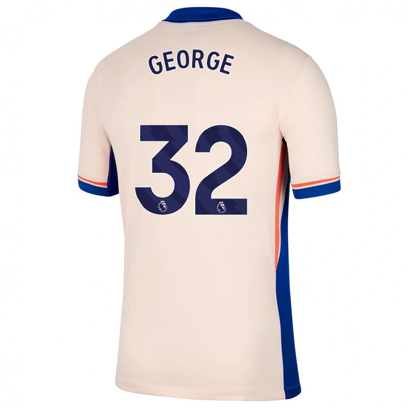 Danxen Mænd Tyrique George #32 Lys Beige Udebane Spillertrøjer 2024/25 Trøje T-Shirt
