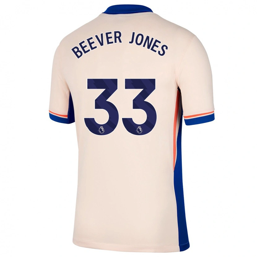 Danxen Mænd Aggie Beever-Jones #33 Lys Beige Udebane Spillertrøjer 2024/25 Trøje T-Shirt