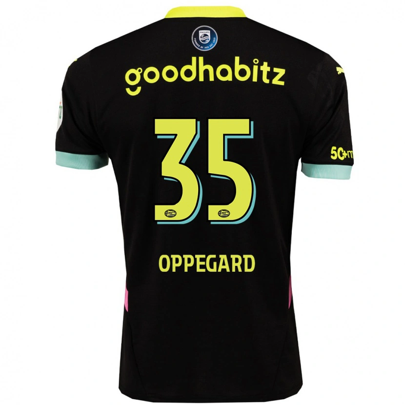 Danxen Mænd Fredrik Oppegård #35 Sort Gul Udebane Spillertrøjer 2024/25 Trøje T-Shirt
