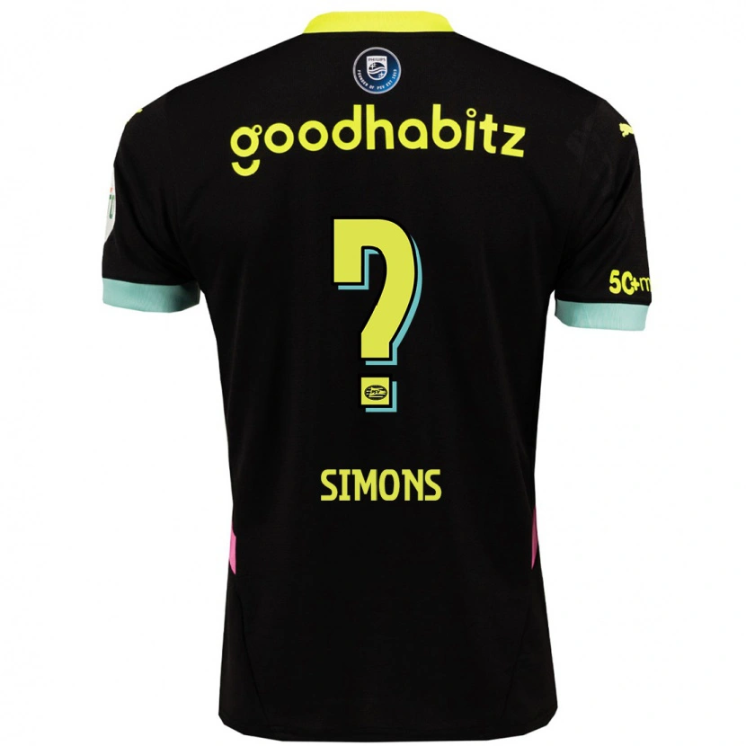 Danxen Mænd Jevon Simons #0 Sort Gul Udebane Spillertrøjer 2024/25 Trøje T-Shirt