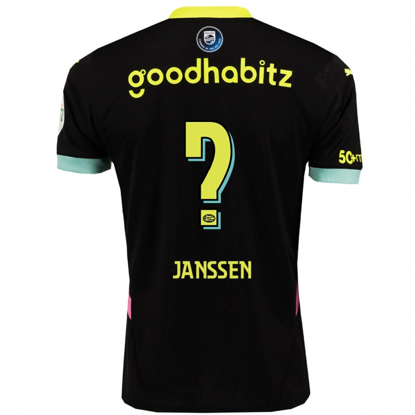 Danxen Mænd Niek Janssen #0 Sort Gul Udebane Spillertrøjer 2024/25 Trøje T-Shirt