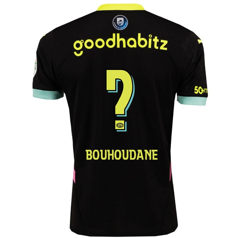 Danxen Mænd Sami Bouhoudane #0 Sort Gul Udebane Spillertrøjer 2024/25 Trøje T-Shirt