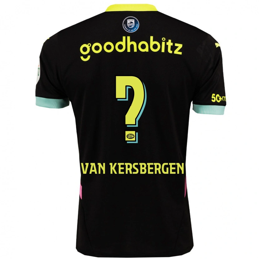 Danxen Mænd Sander Van Kersbergen #0 Sort Gul Udebane Spillertrøjer 2024/25 Trøje T-Shirt