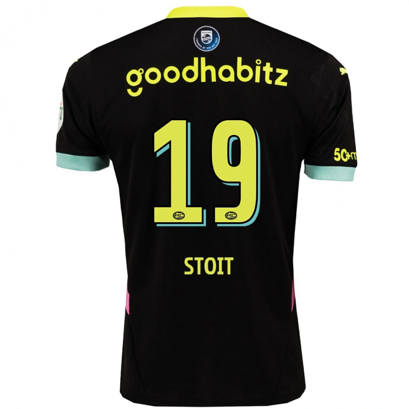 Danxen Mænd Fleur Stoit #19 Sort Gul Udebane Spillertrøjer 2024/25 Trøje T-Shirt
