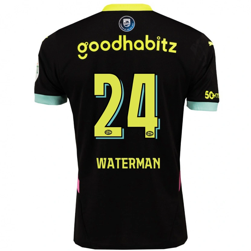 Danxen Mænd Boy Waterman #24 Sort Gul Udebane Spillertrøjer 2024/25 Trøje T-Shirt