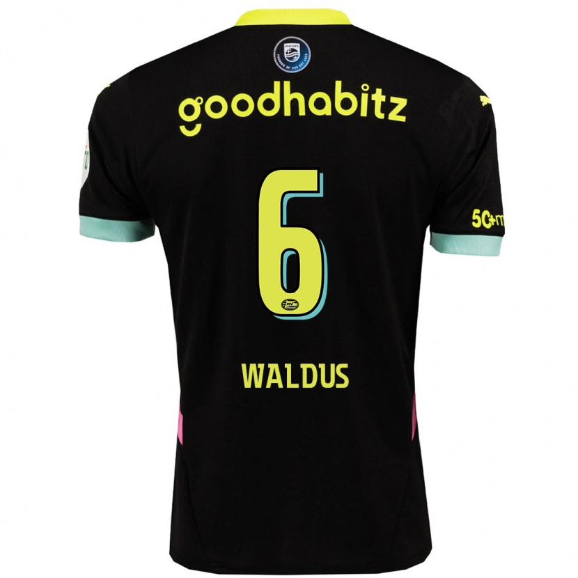 Danxen Mænd Maruschka Waldus #6 Sort Gul Udebane Spillertrøjer 2024/25 Trøje T-Shirt