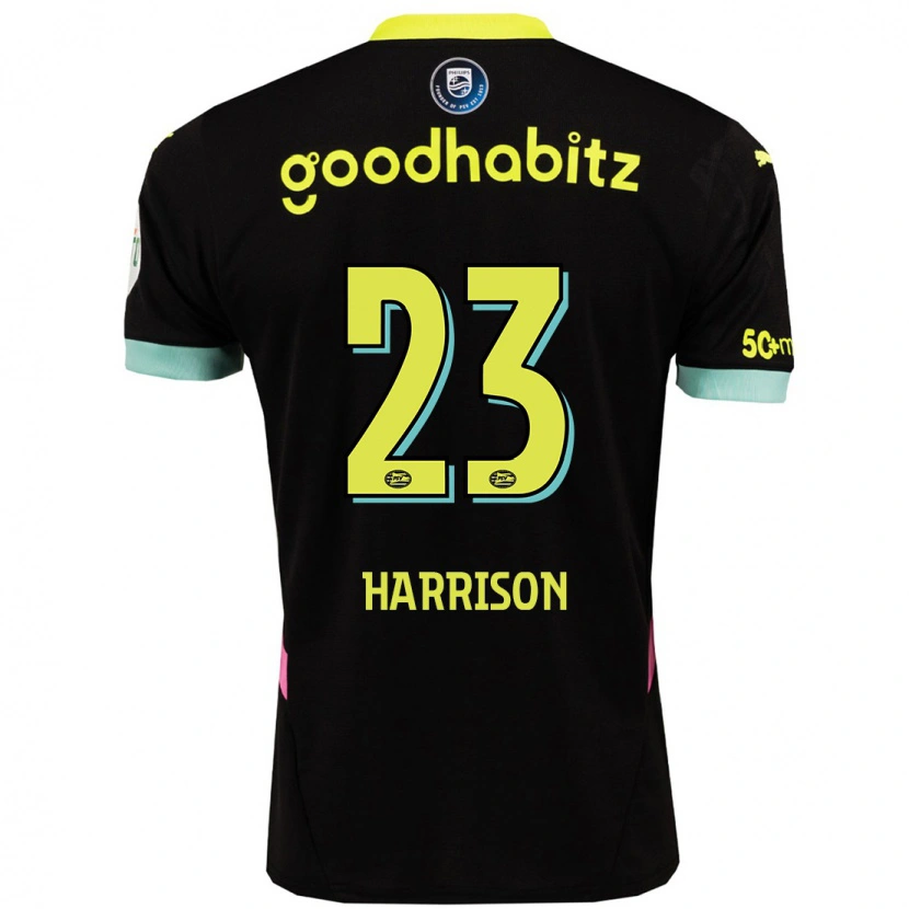 Danxen Mænd Amy Harrison #23 Sort Gul Udebane Spillertrøjer 2024/25 Trøje T-Shirt