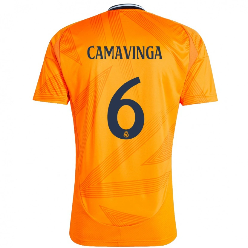 Danxen Mænd Eduardo Camavinga #6 Orange Udebane Spillertrøjer 2024/25 Trøje T-Shirt