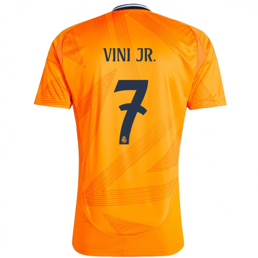 Danxen Mænd Vinicius Junior #7 Orange Udebane Spillertrøjer 2024/25 Trøje T-Shirt
