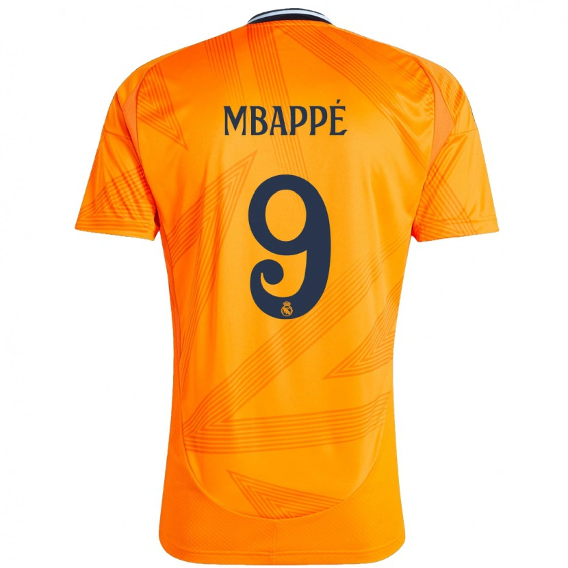 Danxen Mænd Kylian Mbappé #9 Orange Udebane Spillertrøjer 2024/25 Trøje T-Shirt