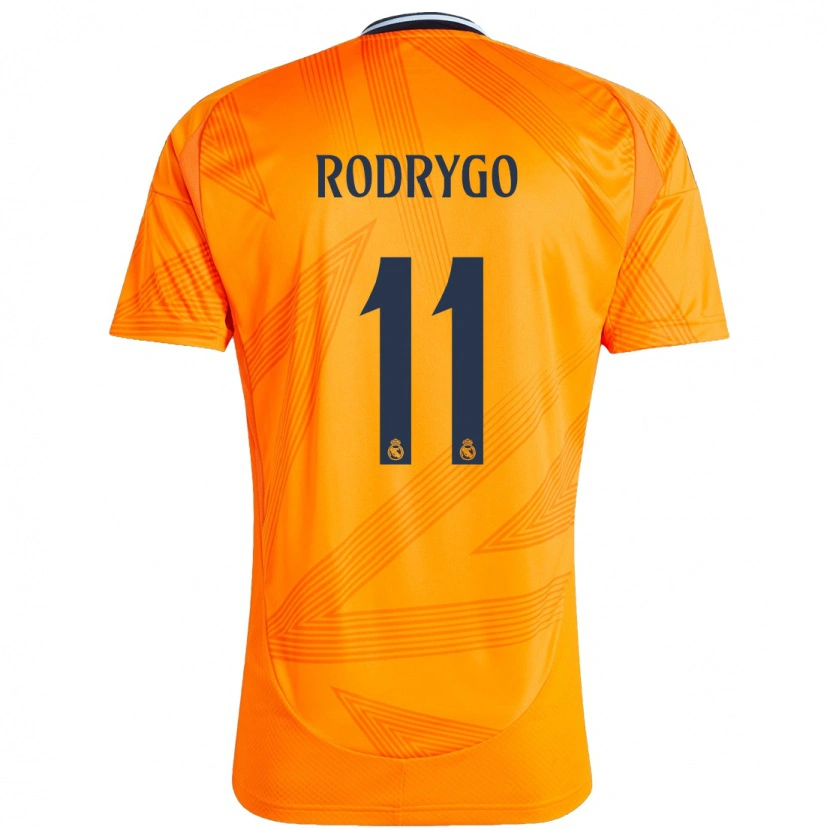 Danxen Mænd Rodrygo #11 Orange Udebane Spillertrøjer 2024/25 Trøje T-Shirt